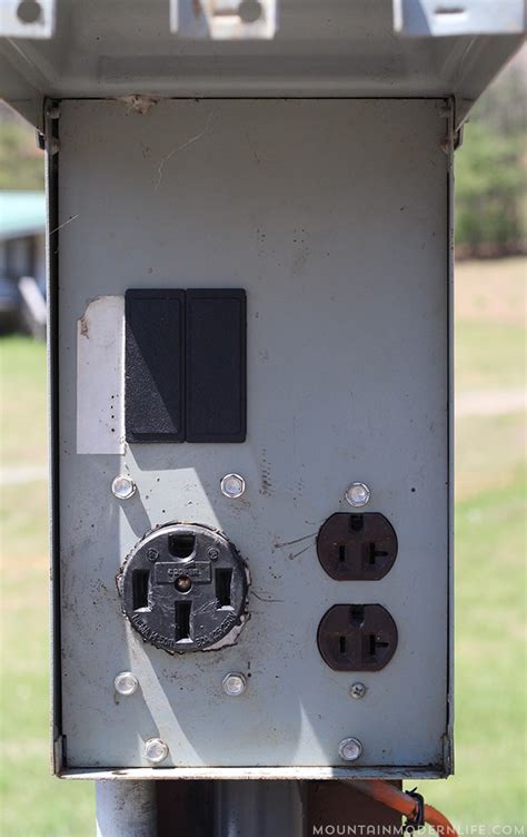 rv electrical service box|electrical box for rv hookup.